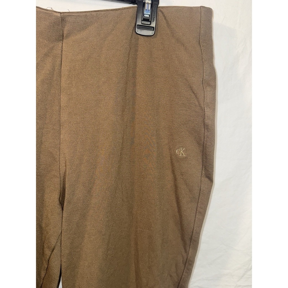Calvin Klein Women Brown Stretch Jogger Pants Tapered Leg Large